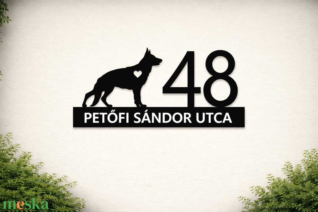 Egyedi házszámtábla Német juhász - otthon & életmód - ház & kert - házszám - Meska.hu