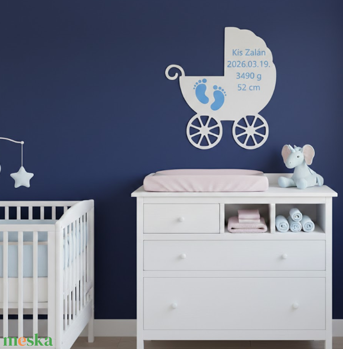 Egyedi 3D Nyomtatott Babakocsi Névtábla � Születési Adatokkal, 3D Falidekoráció Gyerekszobába - baba - mama - babaszoba dekoráció - baba névtábla - Meska.hu