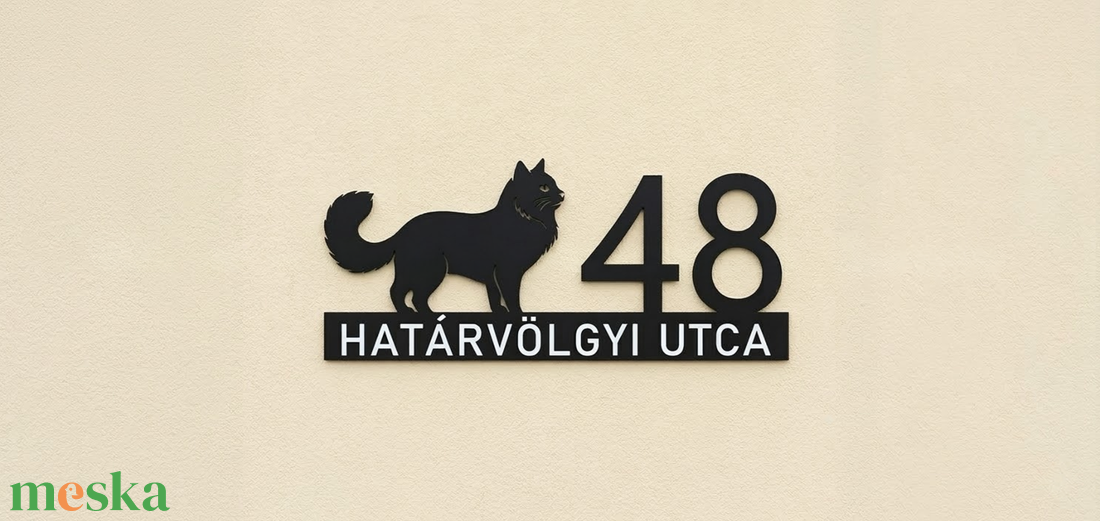 Egyedi perzsa macskás házszámtábla � kültéri, UV-álló ASA - otthon & életmód - ház & kert - házszám - Meska.hu