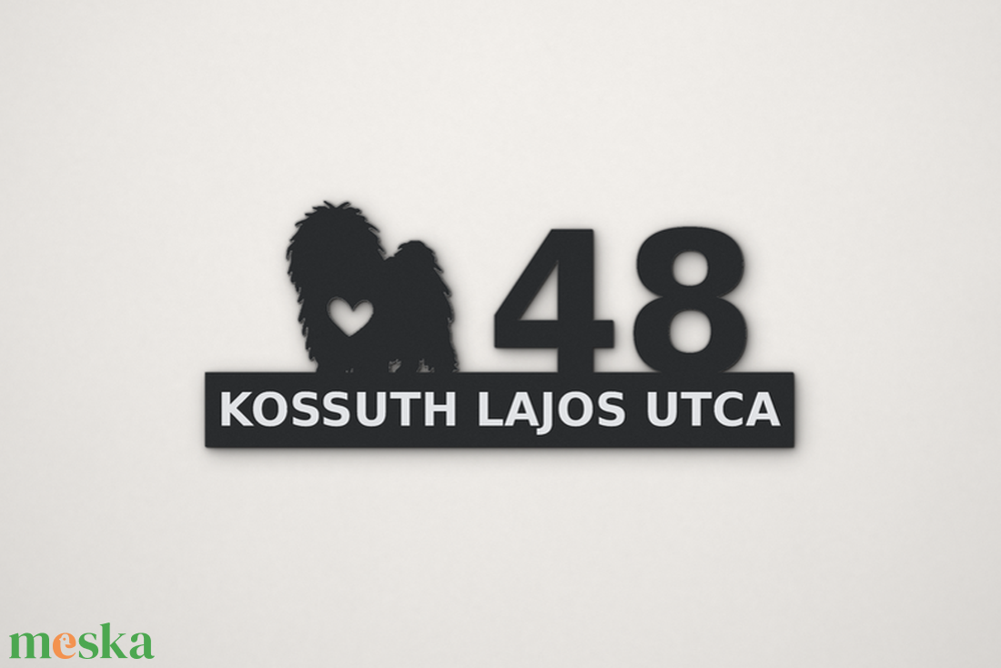 Egyedi puli szívvel házszámtábla pulis szíves - otthon & életmód - ház & kert - házszám - Meska.hu