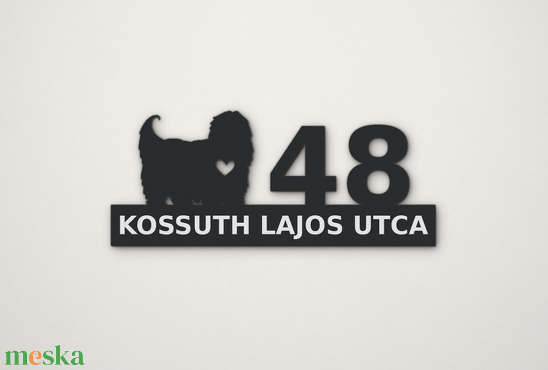 Egyedi komondor szívvel házszámtábla komondoros - otthon & életmód - ház & kert - házszám - Meska.hu