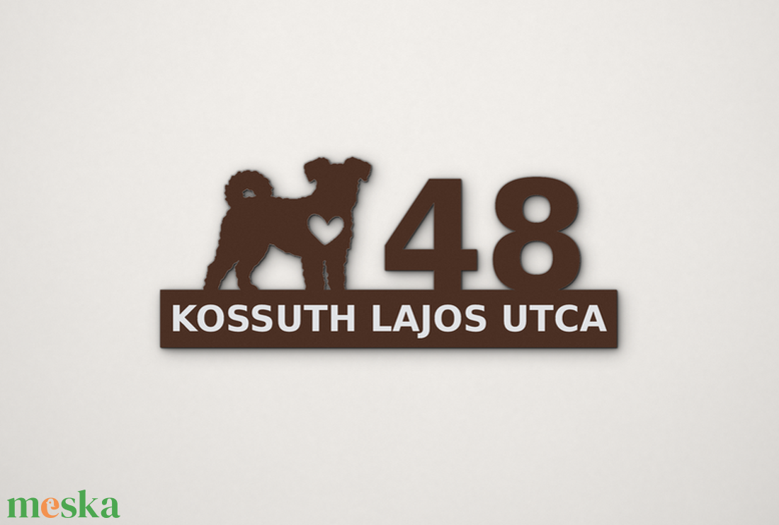 Egyedi pumi szívvel házszámtábla pumis - otthon & életmód - ház & kert - házszám - Meska.hu