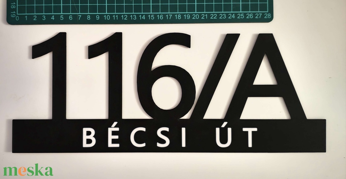 Egyedi terjedelmes házszámtábla - nagy felületű kültéri ASA házszám utcanévvel, névtáblával - otthon & életmód - ház & kert - házszám - Meska.hu