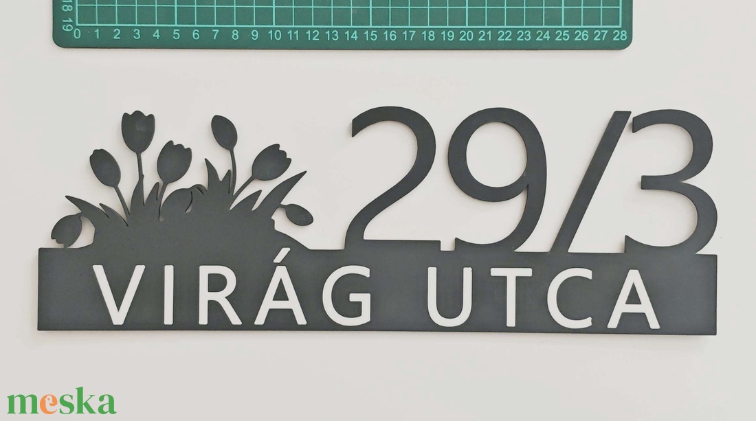 Egyedi tulipános házszám - kültéri házszám, UV-álló ASA - otthon & életmód - ház & kert - házszám - Meska.hu