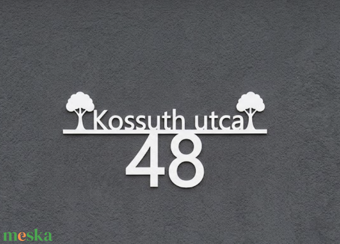 Egyedi házszámtábla fákkal - otthon & életmód - ház & kert - házszám - Meska.hu