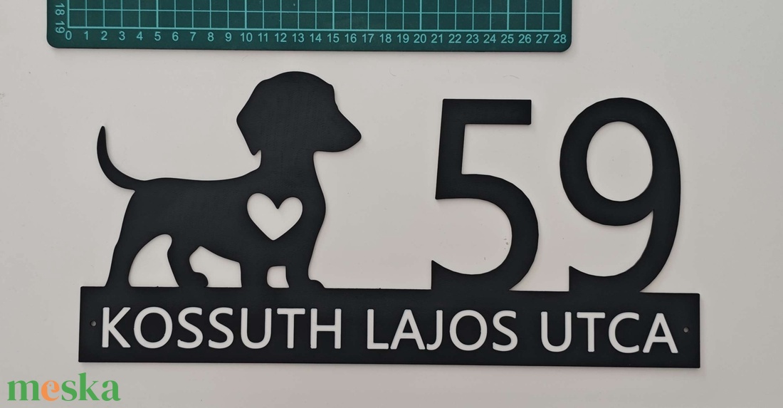 Horgász csónak alakú motívummal házszámtábla - Egyedi 3D nyomtatott horgászós házszám - otthon & életmód - ház & kert - házszám - Meska.hu