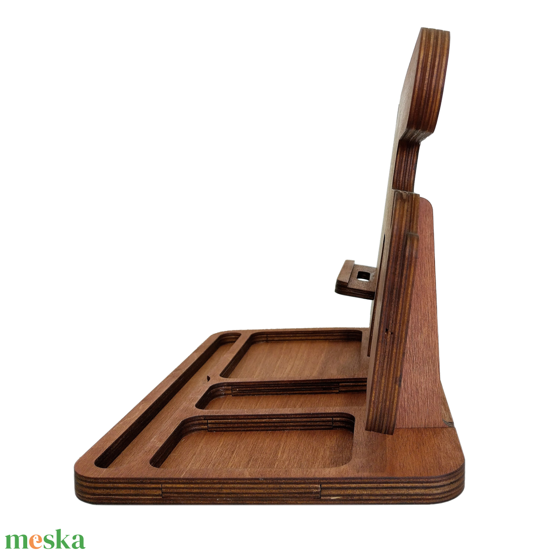 Asztali rendező geometriai mintával (kockák) - világosbarna / rusztikus dió színben - otthon & életmód - tárolás & rendszerezés - íróasztali tároló - Meska.hu