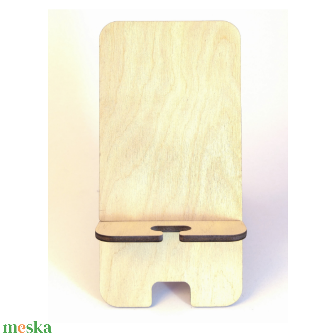 Asztali telefontartó - natúr, csiszolt nyírfa - otthon & életmód - tárolás & rendszerezés - íróasztali tároló - Meska.hu
