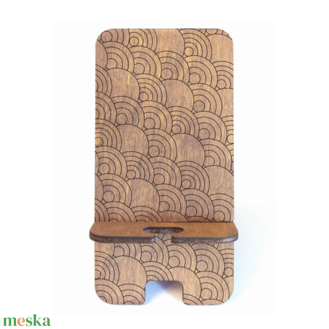 Asztali telefontartó Körök, rusztikus dió színben - otthon & életmód - tárolás & rendszerezés - íróasztali tároló - Meska.hu