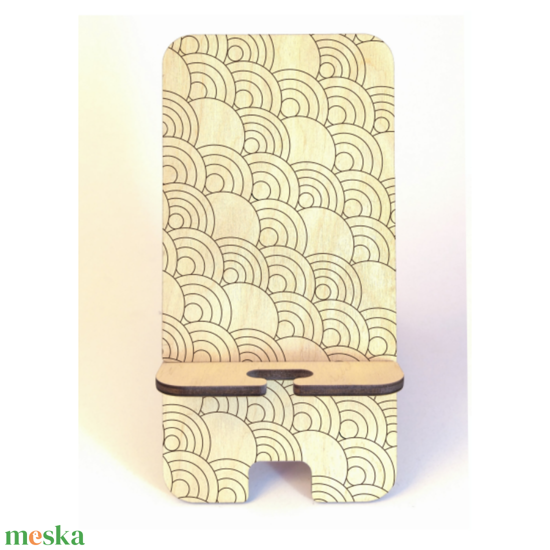 Asztali telefontartó Körök, natúr nyírfa  színben - otthon & életmód - tárolás & rendszerezés - íróasztali tároló - Meska.hu