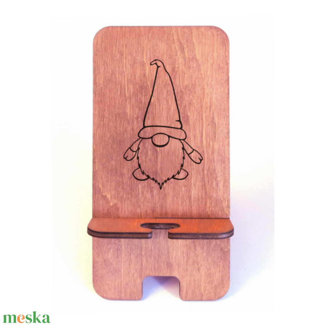 Asztali telefontartó Manó, vöröses mahagóni színben - otthon & életmód - tárolás & rendszerezés - íróasztali tároló - Meska.hu