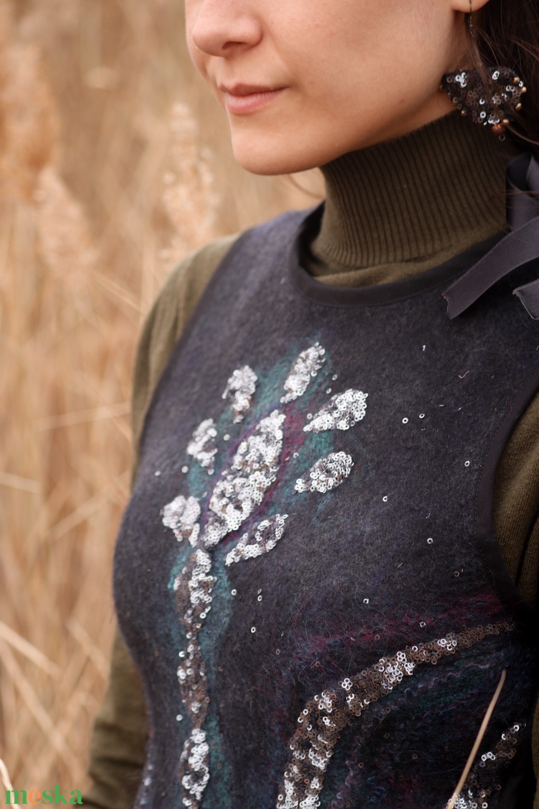 Csillagpor nemez mellény  - ruha & divat - női ruha - mellény - Meska.hu