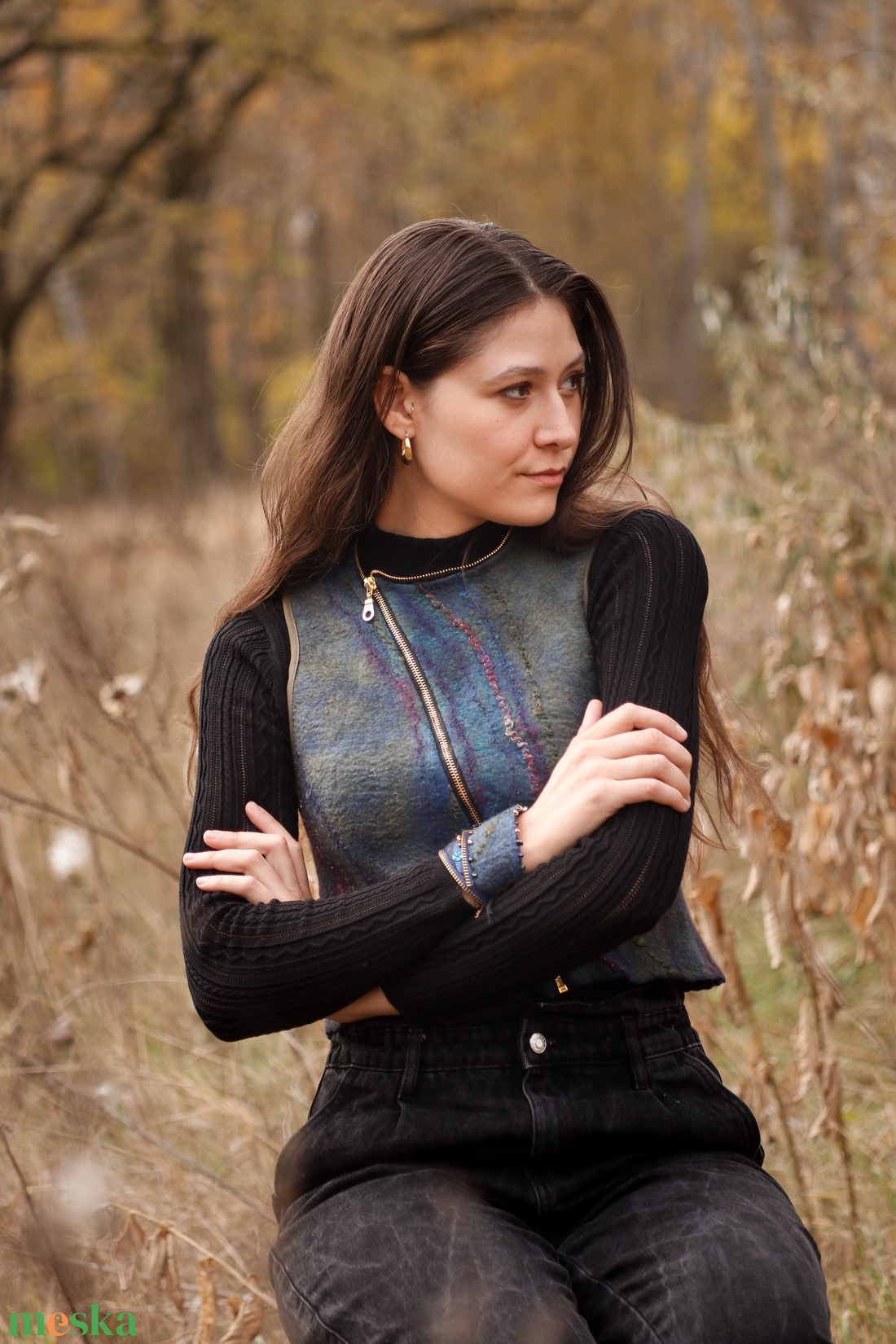 Aranyló cipzár - ruha & divat - női ruha - mellény - Meska.hu