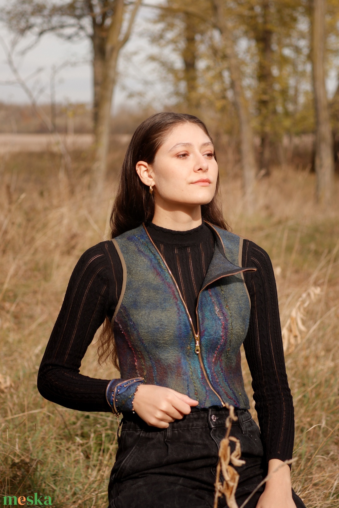 Aranyló cipzár - ruha & divat - női ruha - mellény - Meska.hu