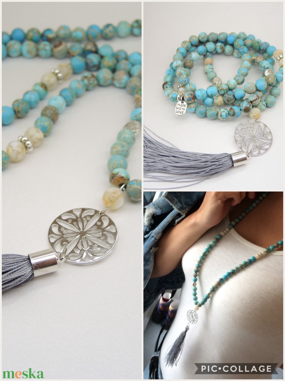 108 Szemes Mala türkiz színű Regalit nyaklánc - otthon & életmód - dekoráció - spiritualitás - mala - Meska.hu 108 Szemes Mala türkiz színű Regalit nyaklánc - otthon & életmód - dekoráció - spiritualitás - mala - Meska.hu