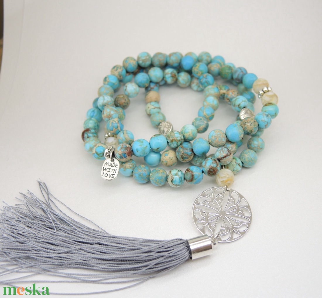 108 Szemes Mala türkiz színű Regalit nyaklánc - otthon & életmód - dekoráció - spiritualitás - mala - Meska.hu 108 Szemes Mala türkiz színű Regalit nyaklánc - otthon & életmód - dekoráció - spiritualitás - mala - Meska.hu