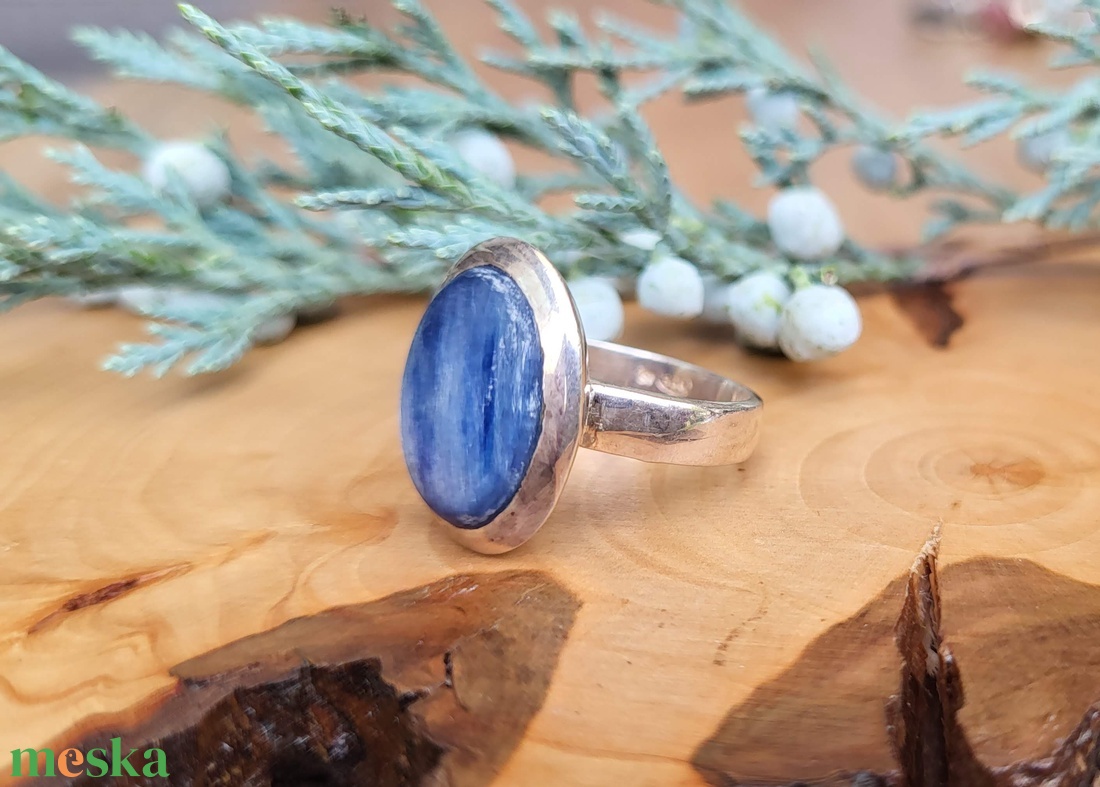 925 sterling ezüst Kianit gyűrű - ékszer - gyűrű - kerek gyűrű - Meska.hu