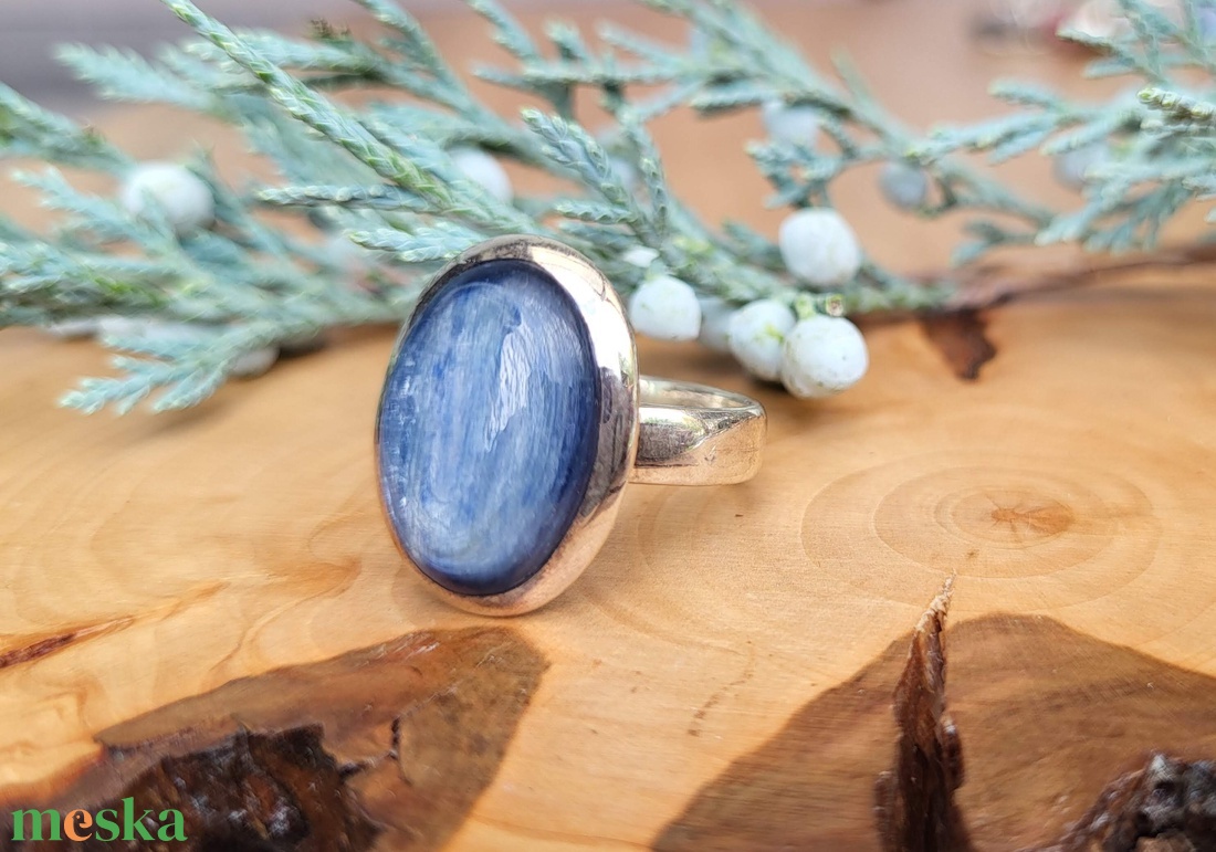 925 sterling ezüst Kianit gyűrű - ékszer - gyűrű - kerek gyűrű - Meska.hu