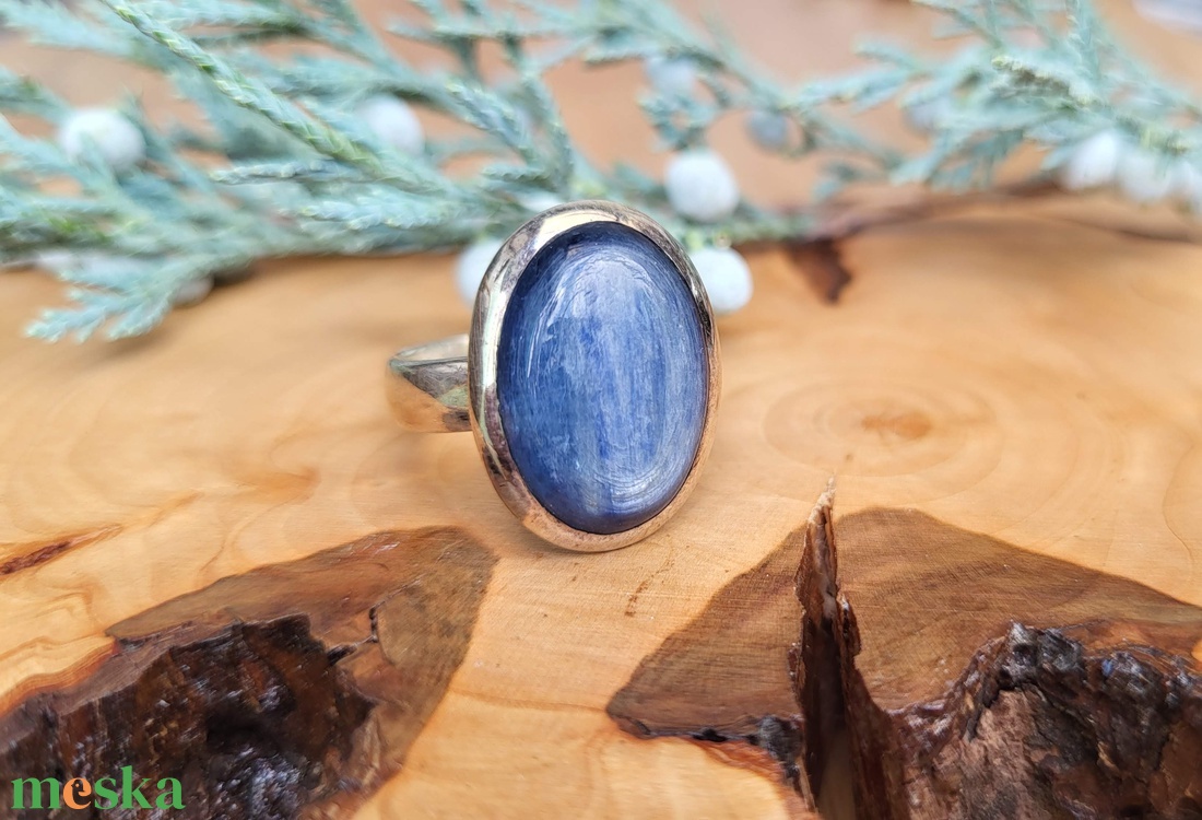 925 sterling ezüst Kianit gyűrű - ékszer - gyűrű - kerek gyűrű - Meska.hu