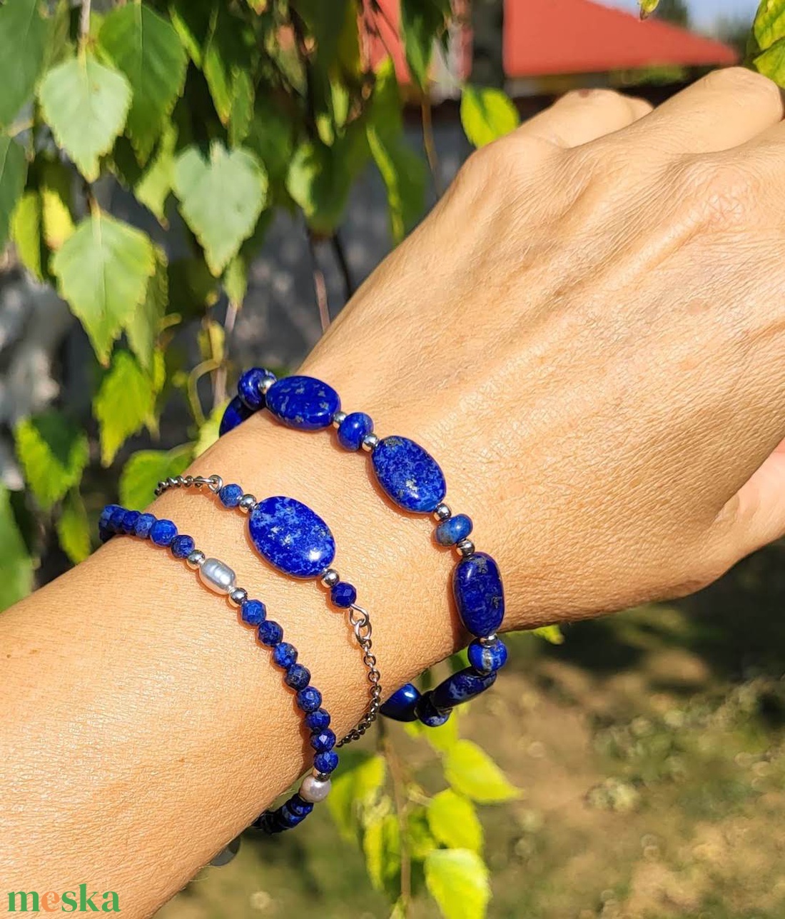Deep Blue Lapis Lazuli karkötő szett - ékszer - karkötő - gyöngyös karkötő - Meska.hu Deep Blue Lapis Lazuli karkötő szett - ékszer - karkötő - gyöngyös karkötő - Meska.hu