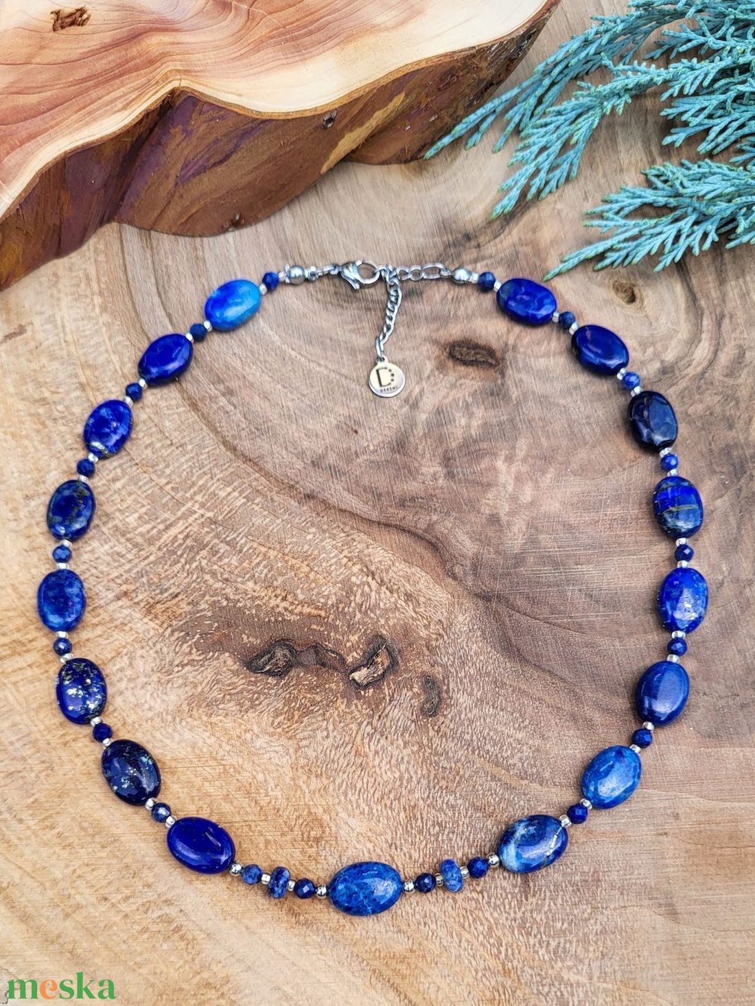 Deep Blue Lapis Lazuli karkötő - ékszer - nyaklánc - gyöngyös nyaklánc - Meska.hu