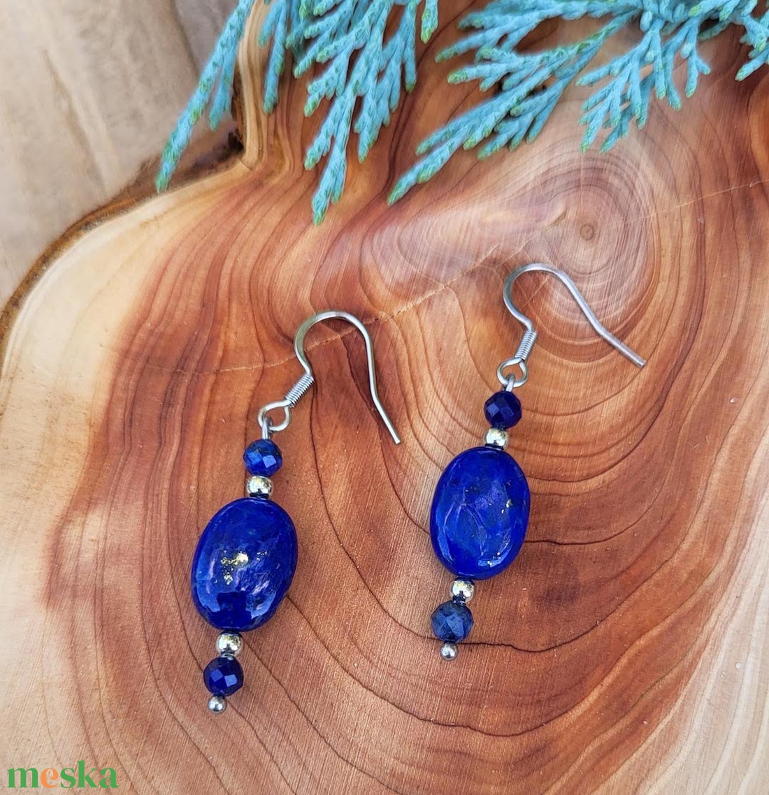 Deep Blue Lapis Lazuli fülbevaló - ékszer - fülbevaló - lógó fülbevaló - Meska.hu Deep Blue Lapis Lazuli fülbevaló - ékszer - fülbevaló - lógó fülbevaló - Meska.hu