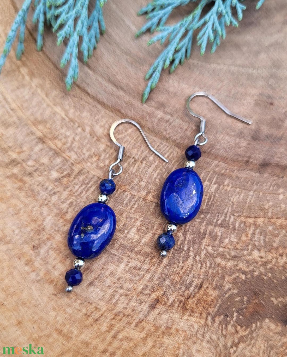 Deep Blue Lapis Lazuli fülbevaló - ékszer - fülbevaló - lógó fülbevaló - Meska.hu Deep Blue Lapis Lazuli fülbevaló - ékszer - fülbevaló - lógó fülbevaló - Meska.hu