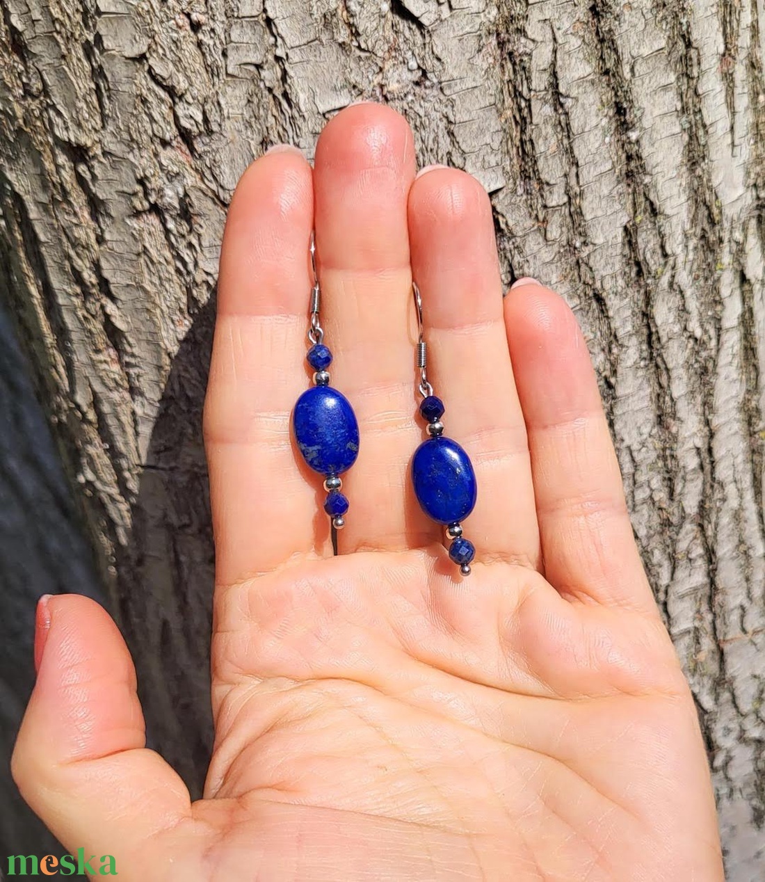 Deep Blue Lapis Lazuli fülbevaló - ékszer - fülbevaló - lógó fülbevaló - Meska.hu Deep Blue Lapis Lazuli fülbevaló - ékszer - fülbevaló - lógó fülbevaló - Meska.hu
