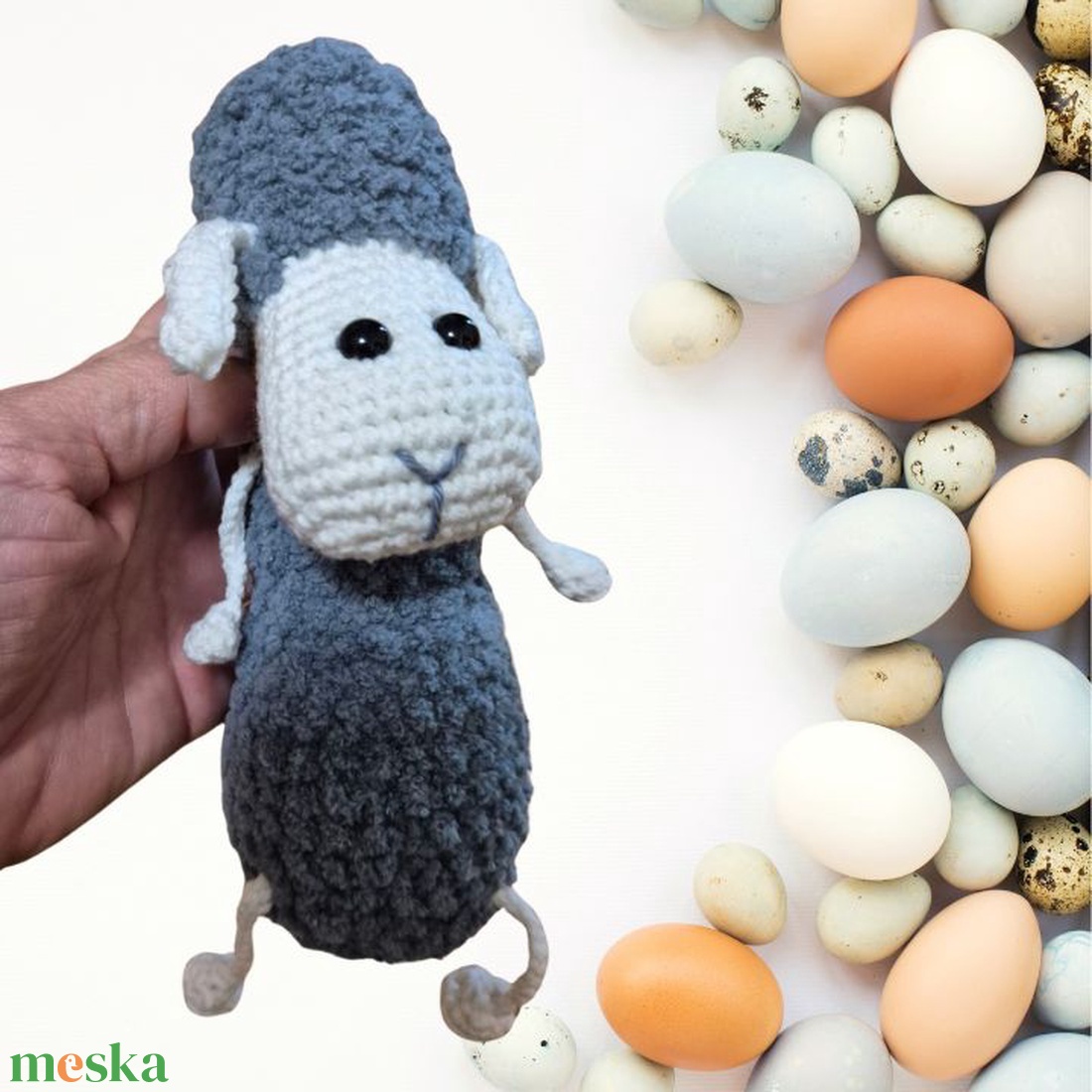 Bari - Horgolt bárány kulcstartó - játék & sport - plüssállat & játékfigura - plüss bárány - Meska.hu