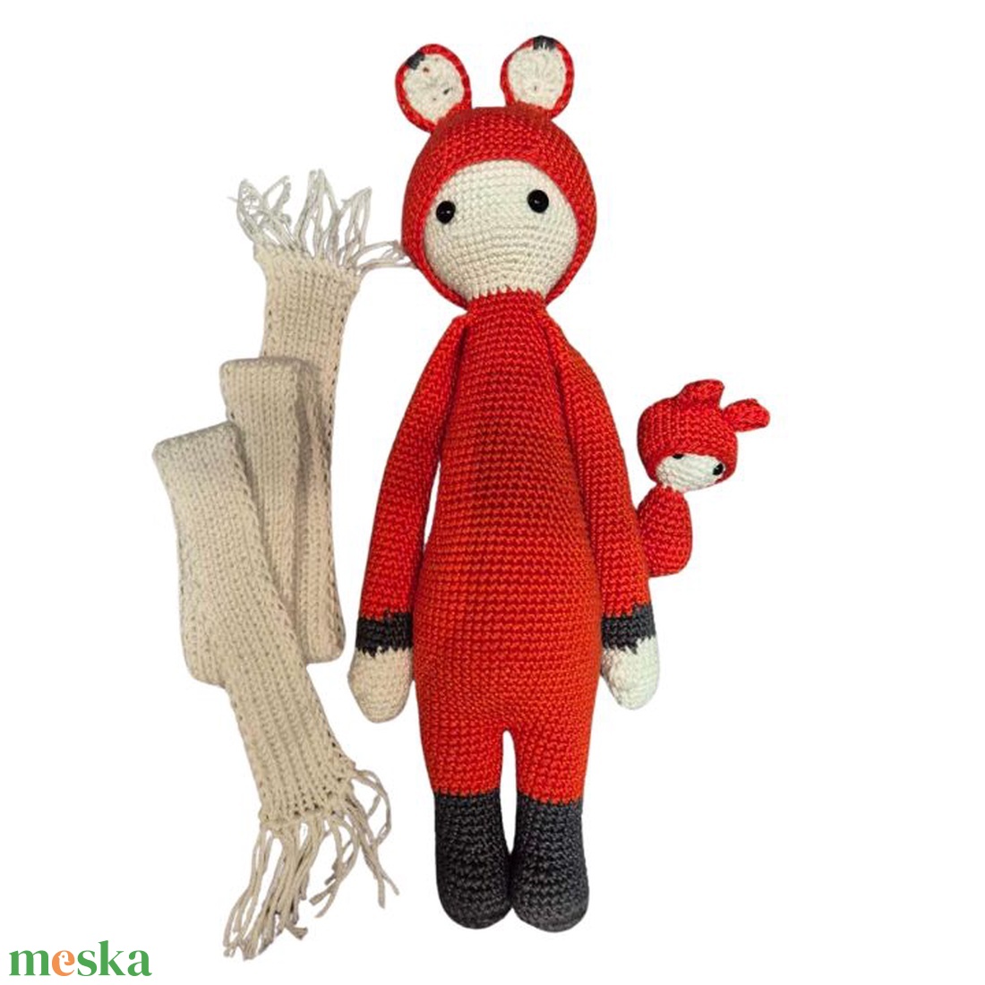 Rókamama és róka baba - Horgolt játék - játék & sport - baba & babaház - baba - Meska.hu