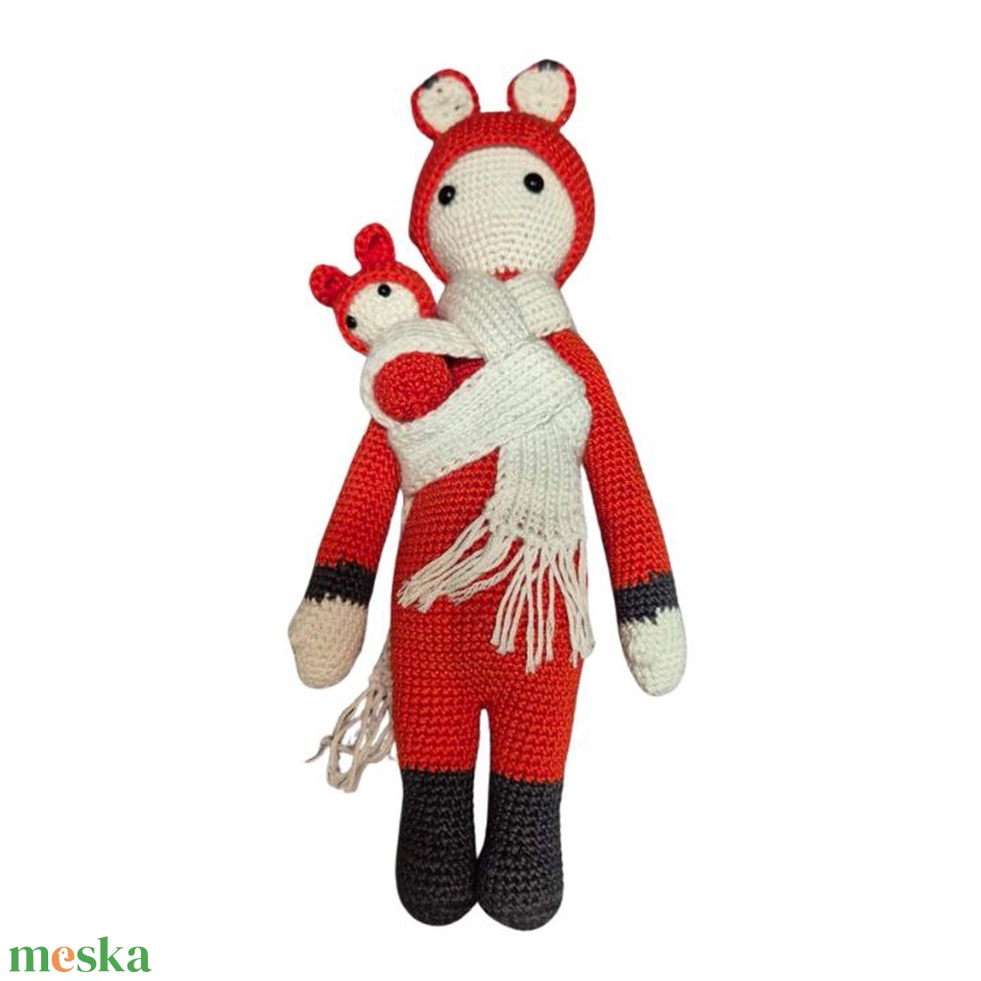 Rókamama és róka baba - Horgolt játék - játék & sport - baba & babaház - baba - Meska.hu