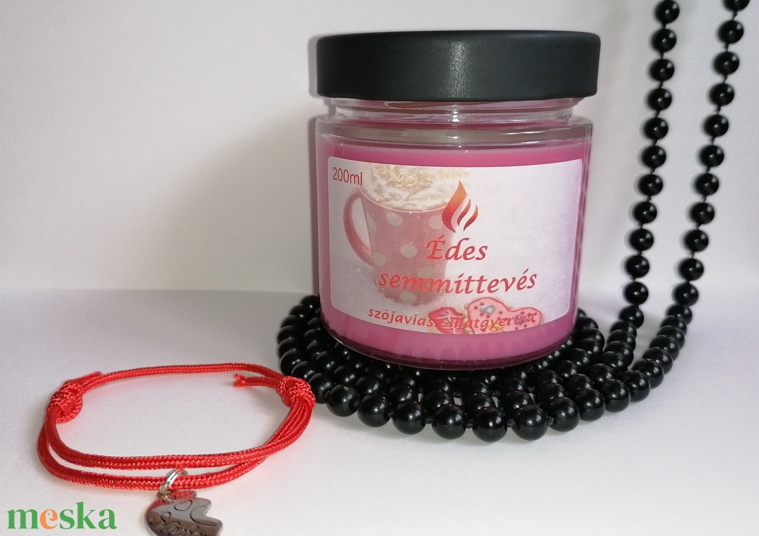 Édes semmittevés - szójaviasz illatgyertya 200ml - ajándék karkötővel - otthon & életmód - gyertya, illat, aroma - gyertya - Meska.hu