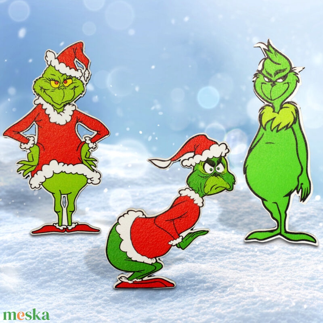 Nyomtatott fa tábla - Gúnyos Grincs Trió - kellékek & szerszámok - dekorációs kellékek - figurák - Meska.hu