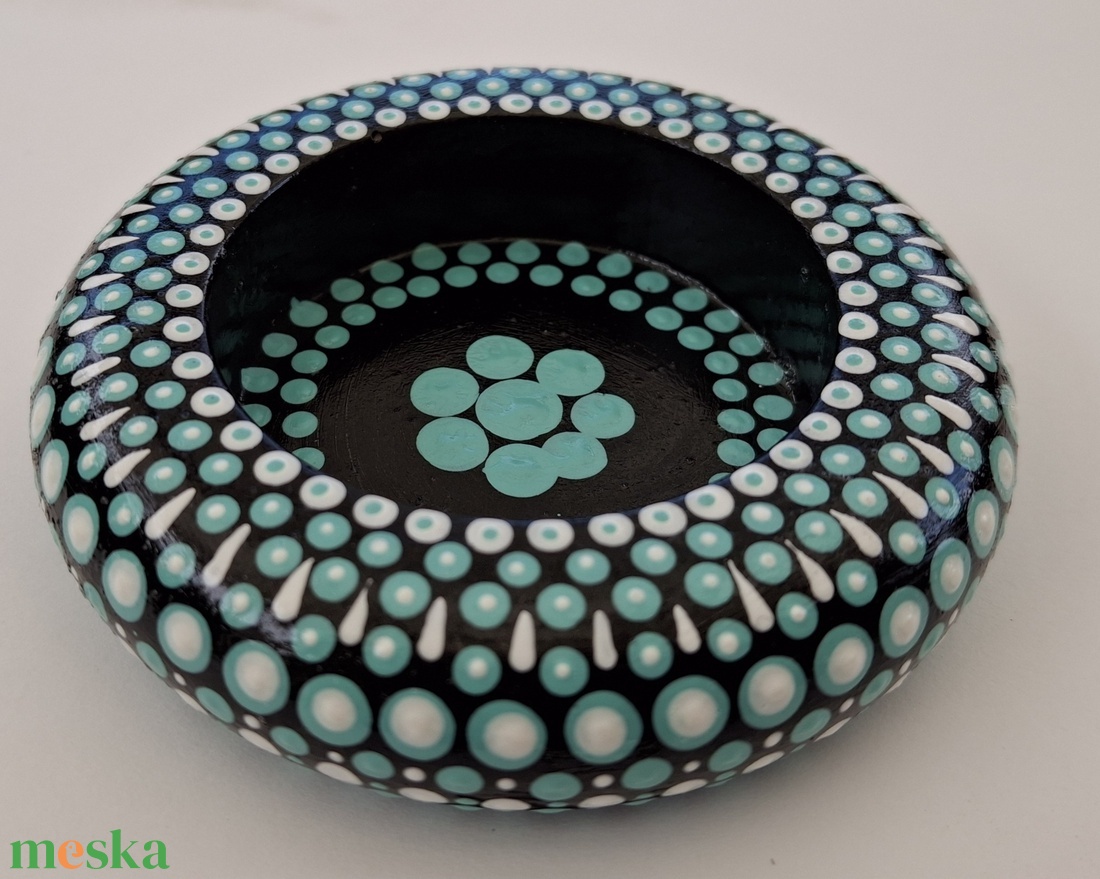 Türkiz mandala mécsestartó - otthon & életmód - gyertya, illat, aroma - mécses és mécsestartó - Meska.hu