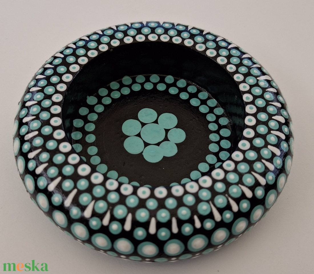 Türkiz mandala mécsestartó - otthon & életmód - gyertya, illat, aroma - mécses és mécsestartó - Meska.hu