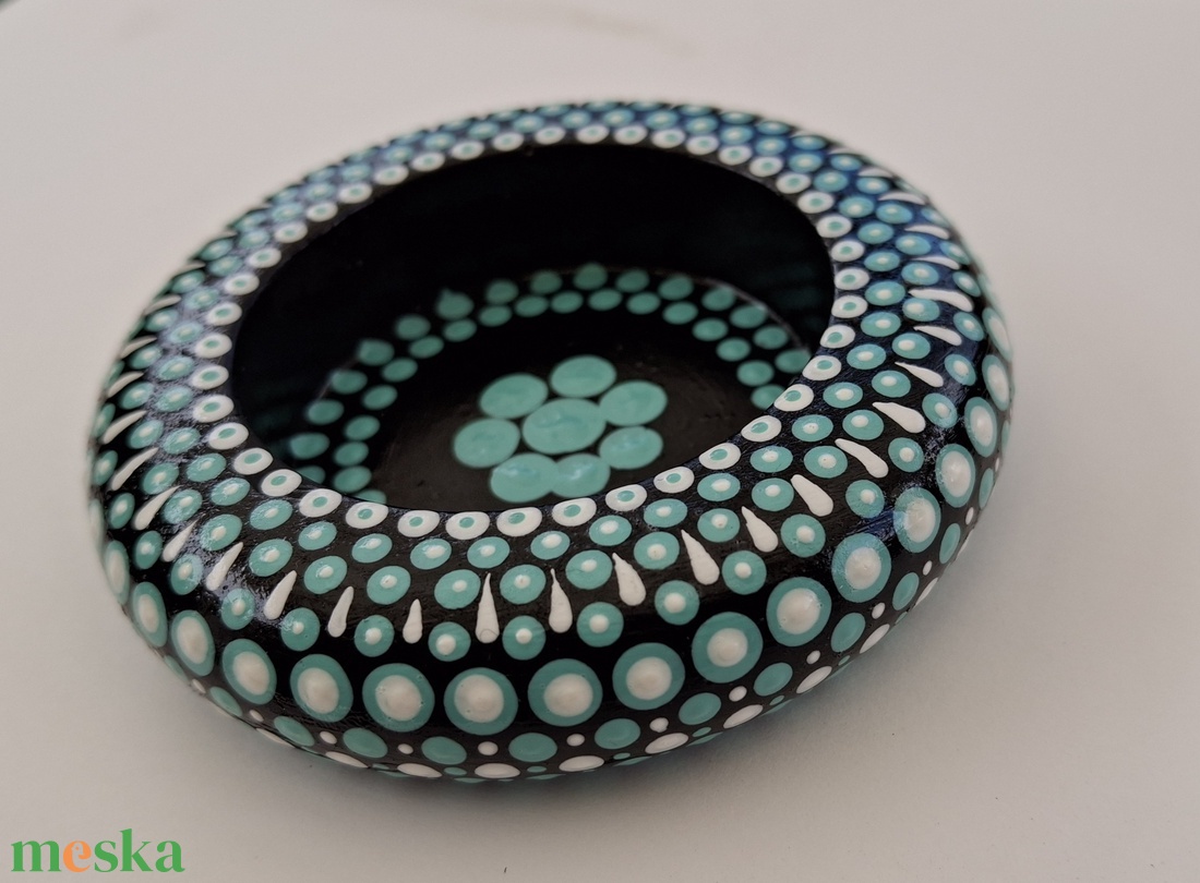 Türkiz mandala mécsestartó - otthon & életmód - gyertya, illat, aroma - mécses és mécsestartó - Meska.hu