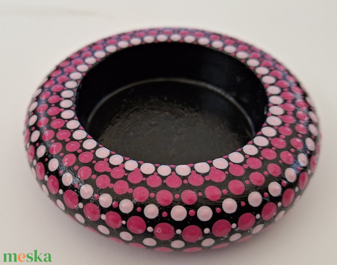 Pink-magenta mandala mécsestartó - otthon & életmód - gyertya, illat, aroma - mécses és mécsestartó - Meska.hu