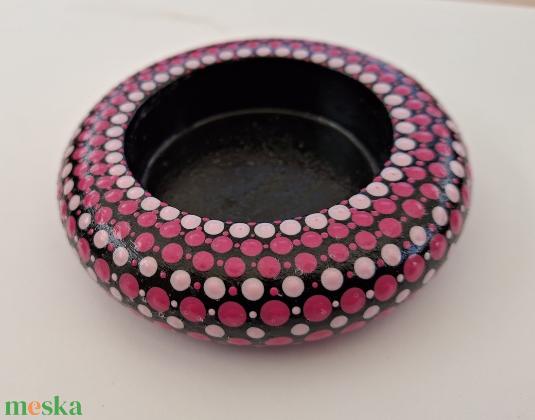 Pink-magenta mandala mécsestartó - otthon & életmód - gyertya, illat, aroma - mécses és mécsestartó - Meska.hu
