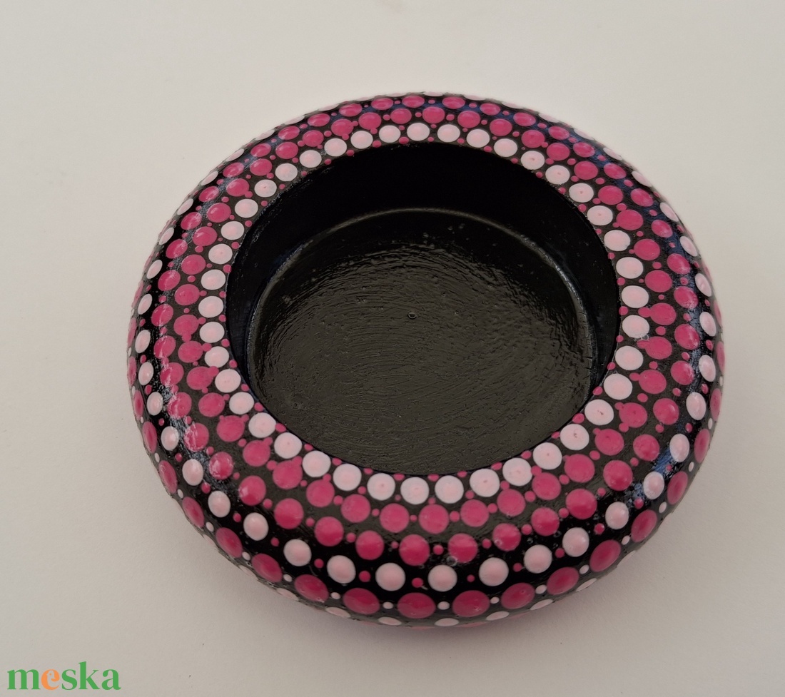 Pink-magenta mandala mécsestartó - otthon & életmód - gyertya, illat, aroma - mécses és mécsestartó - Meska.hu