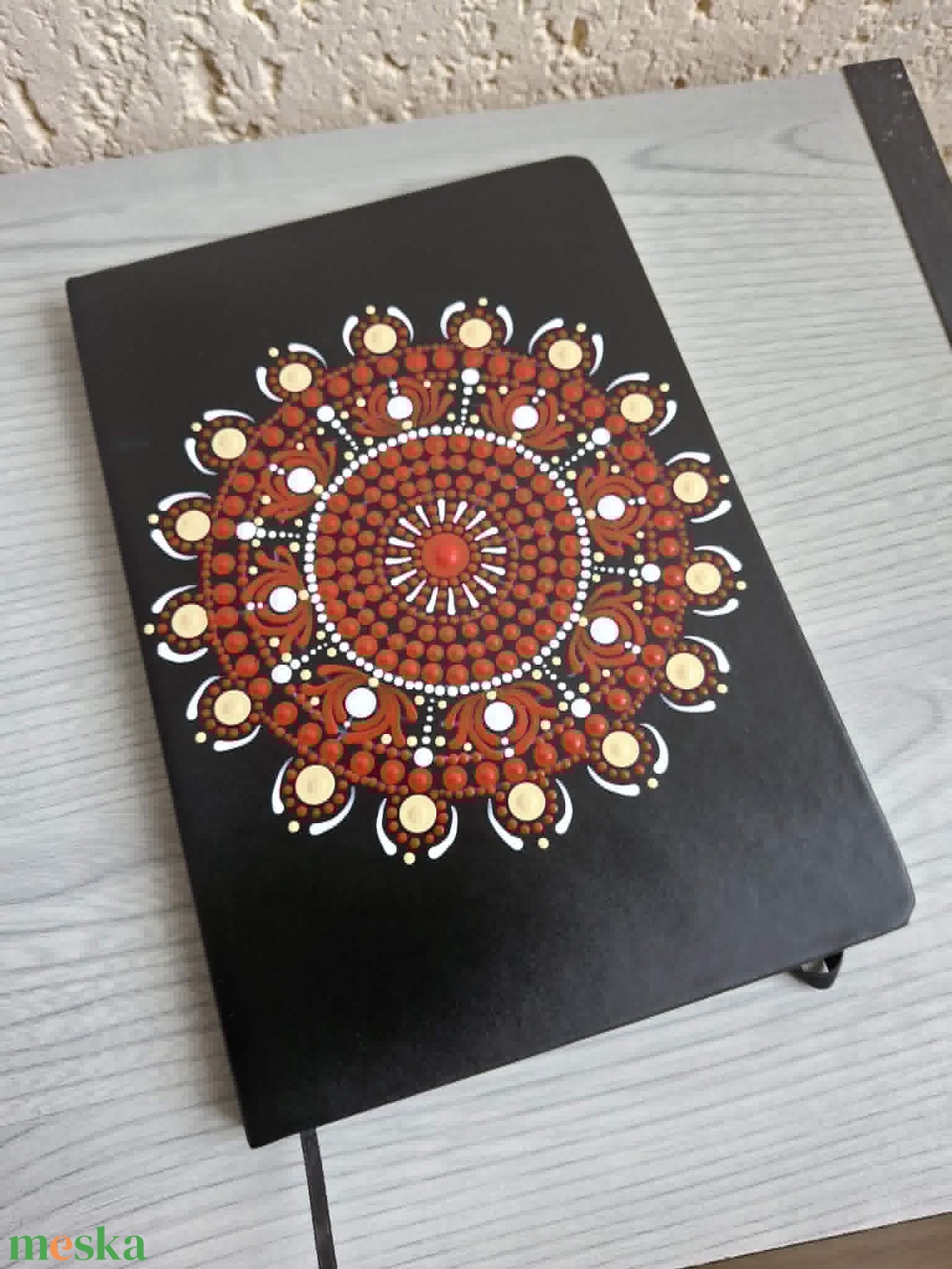 Piros mandala mintás jegyzetfüzet � Kézzel festett egyedi napló, ajándék nőknek - otthon & életmód - papír, írószer - jegyzetfüzet & napló - Meska.hu