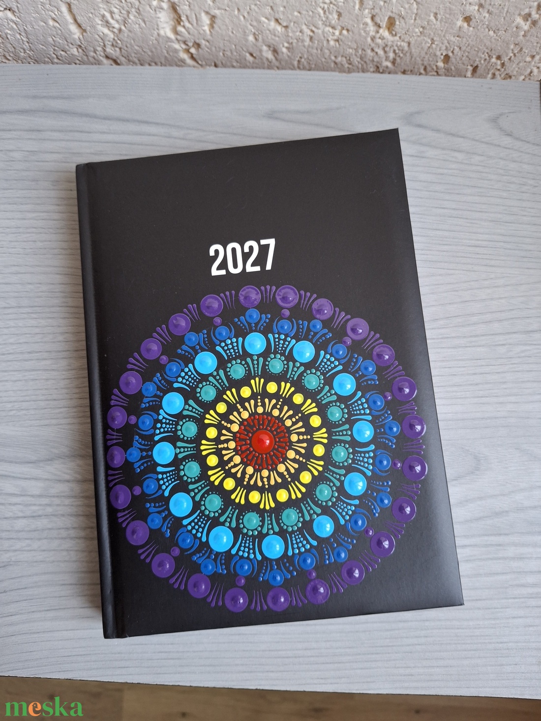 Mandala mintás 2027 Határidő-napló � Kézzel festett egyedi napló, ajándék nőknek - otthon & életmód - papír, írószer - jegyzetfüzet & napló - Meska.hu