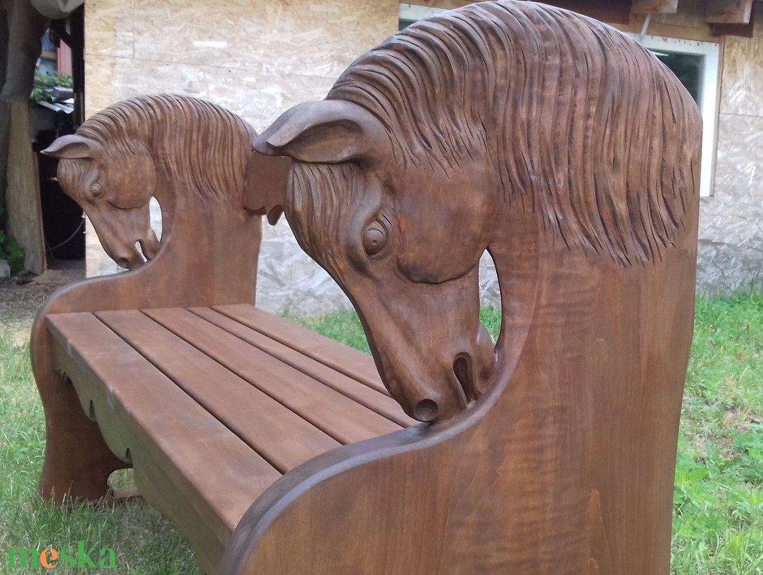 lovaspad lovasbútor lovasajándék lovasfaragás pad loca fapad egyedibútor faragott bútor népibútor fabútor - otthon & életmód - bútor - pad - Meska.hu