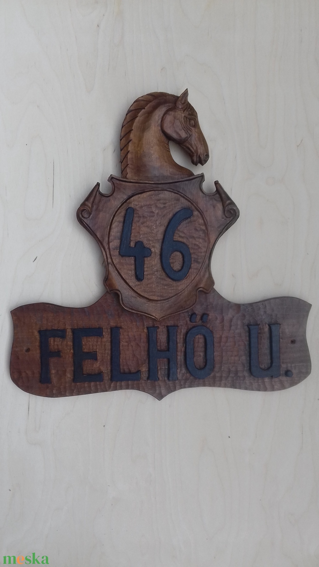 lovas házszámtábla fatábla  lovaskép falikép fafaragás  lovas  ajándéktárgyak lovastermékek lovaglás - otthon & életmód - ház & kert - házszám - Meska.hu