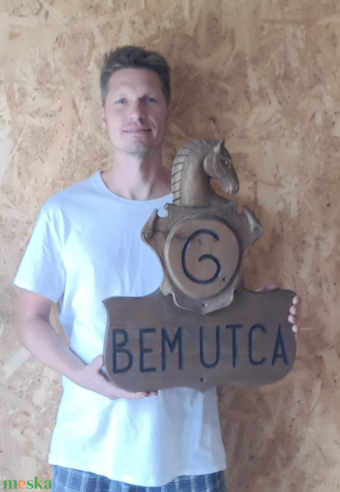 lovas házszámtábla fatábla  lovaskép falikép fafaragás  lovas  ajándéktárgyak lovastermékek lovaglás - otthon & életmód - ház & kert - házszám - Meska.hu