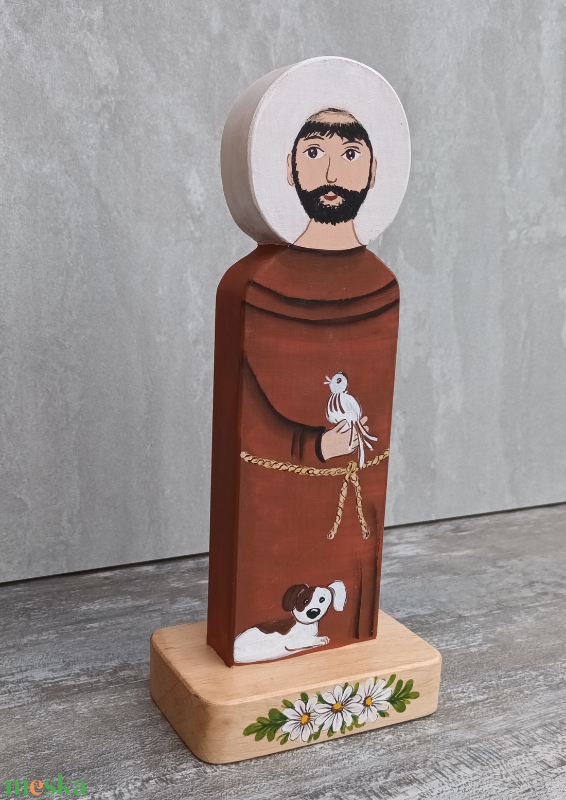 szent ferenc katolikus egyház assisi középkori festmény szobor szertartás kegytárgy ferencesrend fafaragás bútorfestés s - otthon & életmód - dekoráció - asztal és polc dekoráció - asztaldísz - Meska.hu