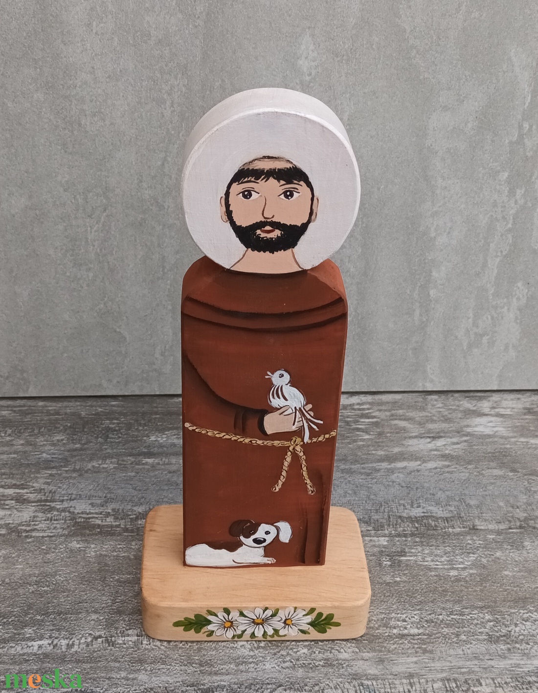 szent ferenc katolikus egyház assisi középkori festmény szobor szertartás kegytárgy ferencesrend fafaragás bútorfestés s - otthon & életmód - dekoráció - asztal és polc dekoráció - asztaldísz - Meska.hu