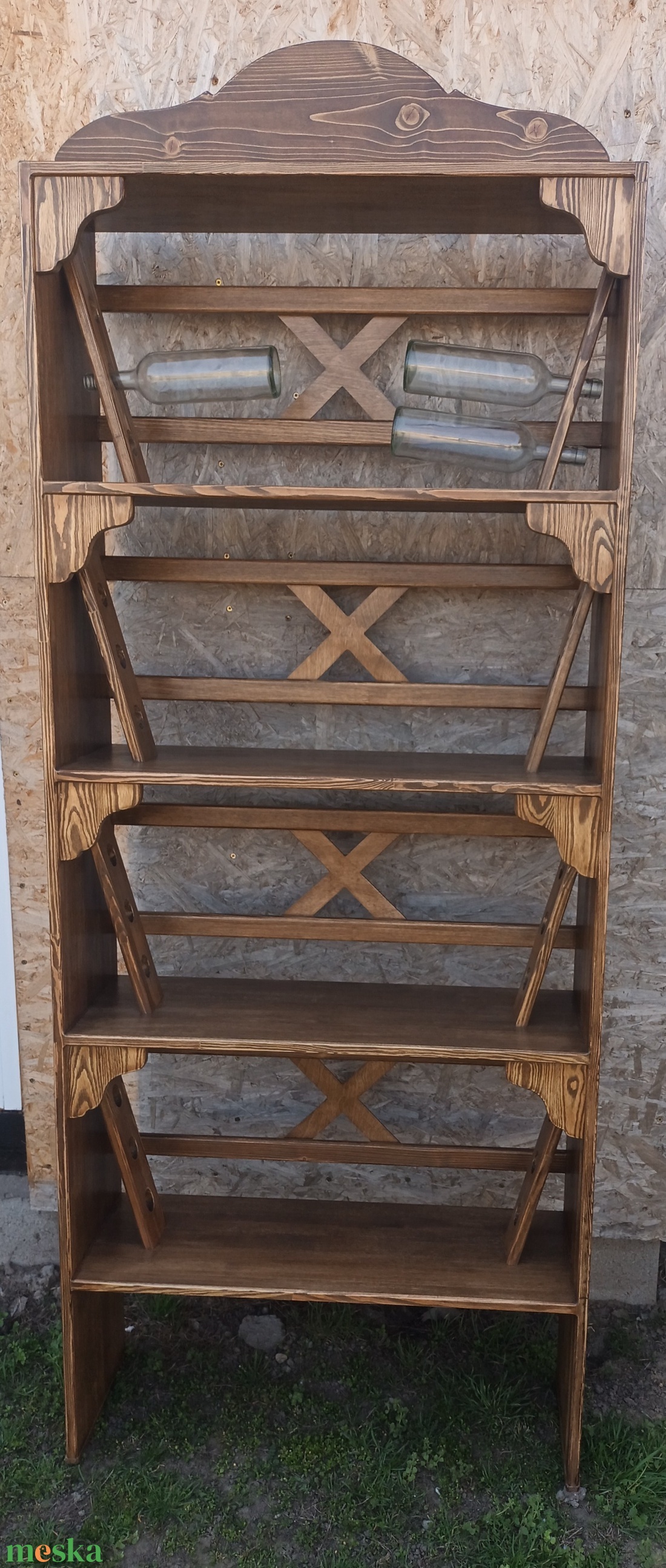 bortartó szőlőfaragás borosajándék borászat szőlő szőlőminta faszőlő szőlőóra óra faóra falióra borállvány faragott disz - otthon & életmód - konyhafelszerelés, tálalás - tálalás - bortartó - Meska.hu