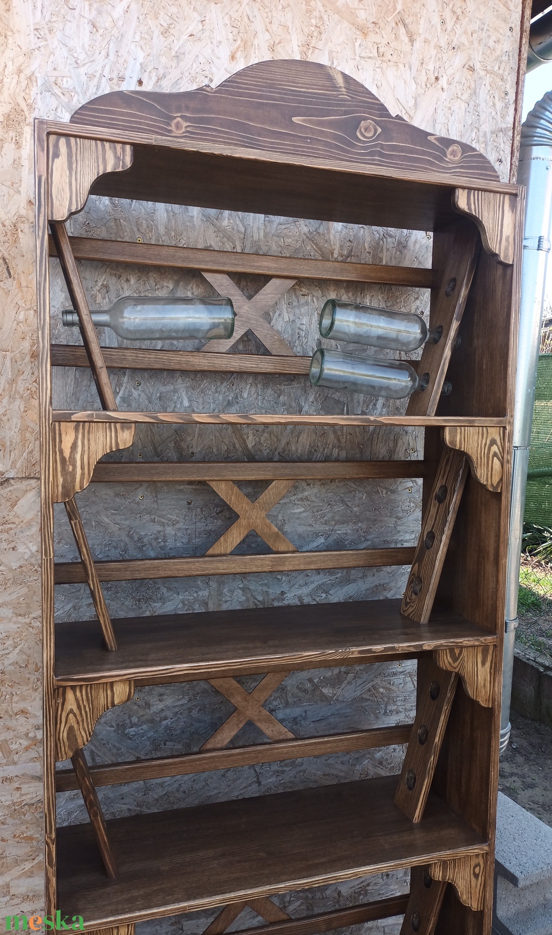 bortartó szőlőfaragás borosajándék borászat szőlő szőlőminta faszőlő szőlőóra óra faóra falióra borállvány faragott disz - otthon & életmód - konyhafelszerelés, tálalás - tálalás - bortartó - Meska.hu