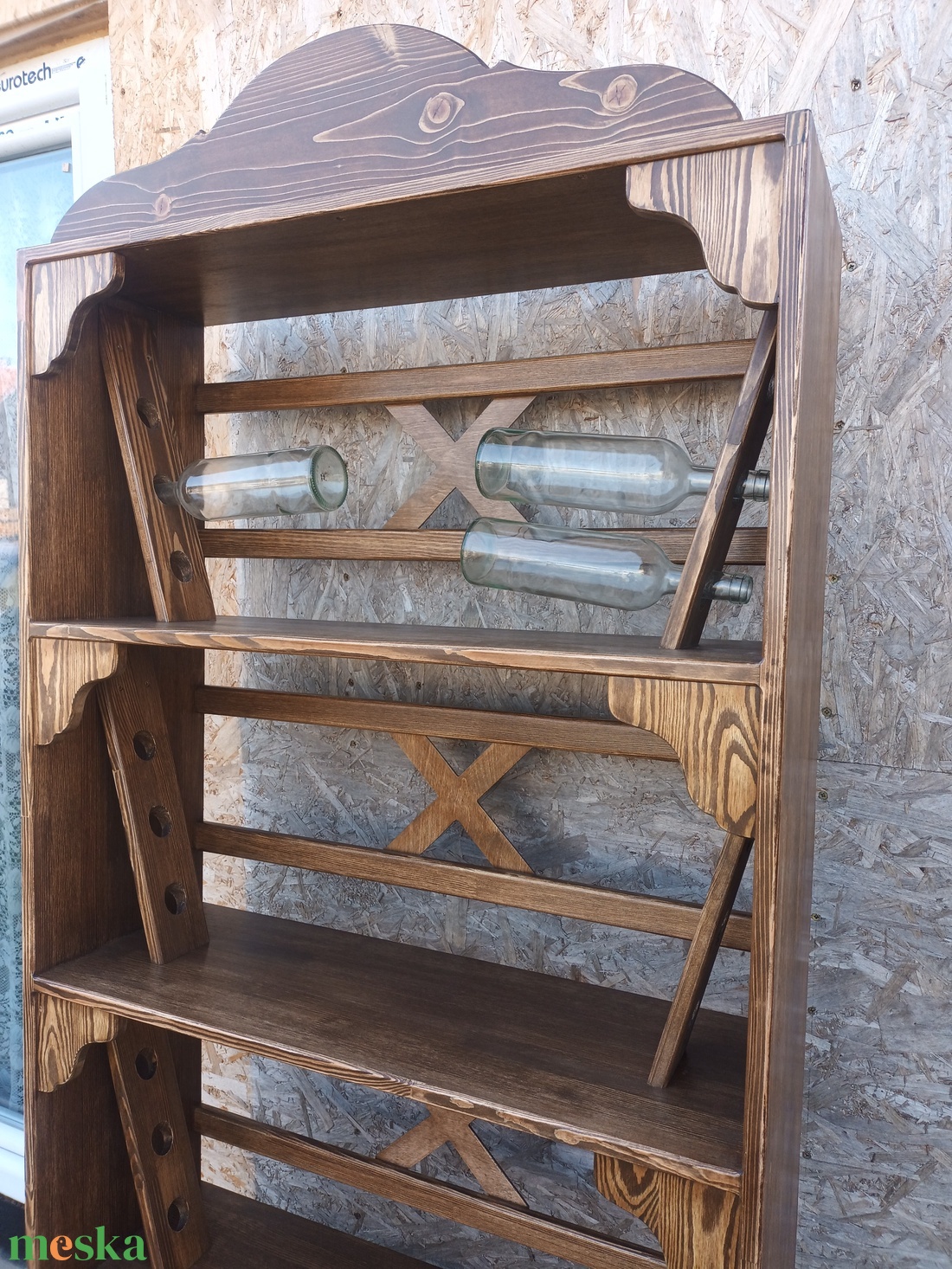 bortartó szőlőfaragás borosajándék borászat szőlő szőlőminta faszőlő szőlőóra óra faóra falióra borállvány faragott disz - otthon & életmód - konyhafelszerelés, tálalás - tálalás - bortartó - Meska.hu