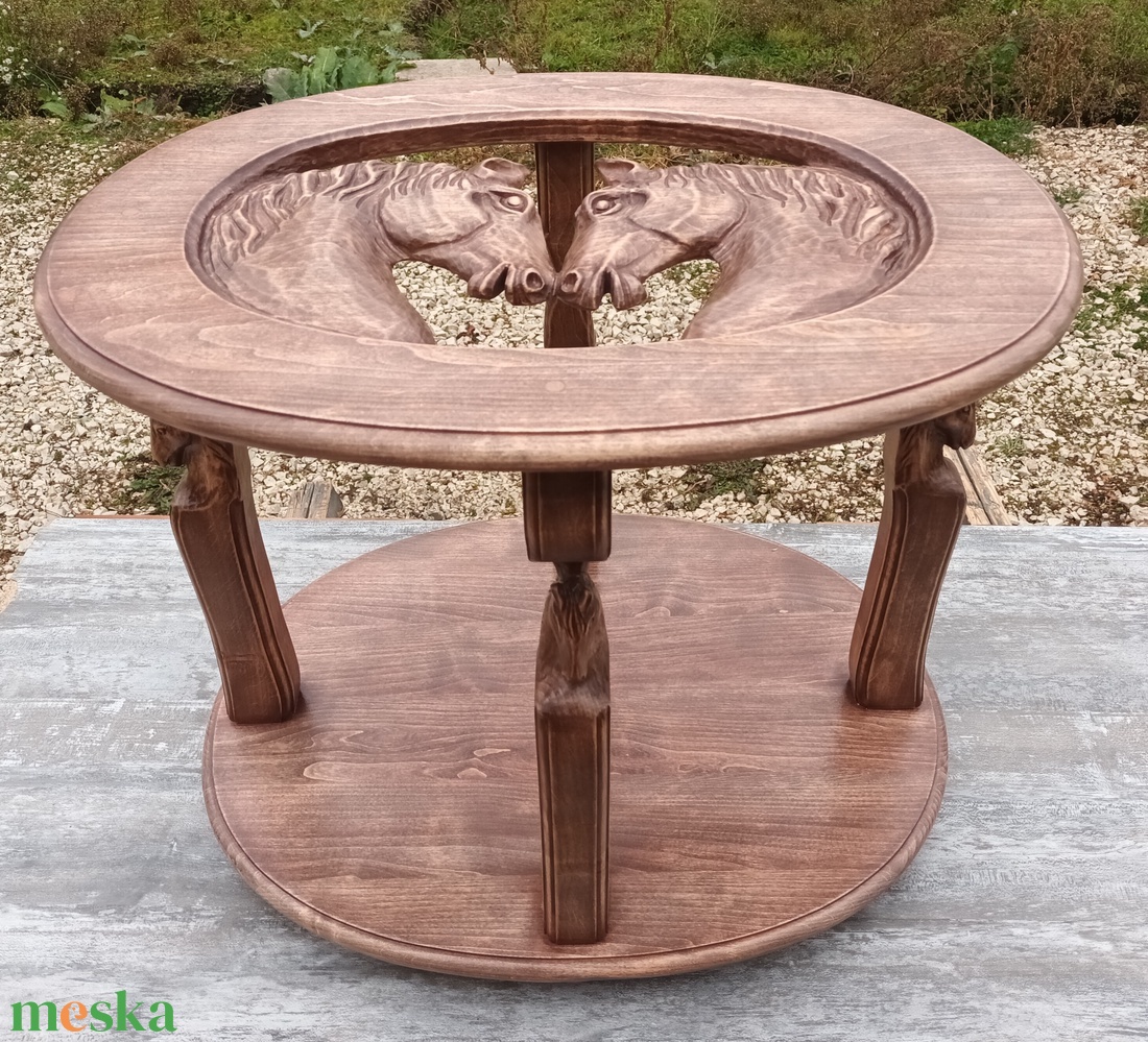 dohányzóasztal lovasbútor lovasasztal lovasfaragás lovasajándék asztal faasztal lovas dohányzóasztal lovastermék  - otthon & életmód - bútor - asztal - Meska.hu